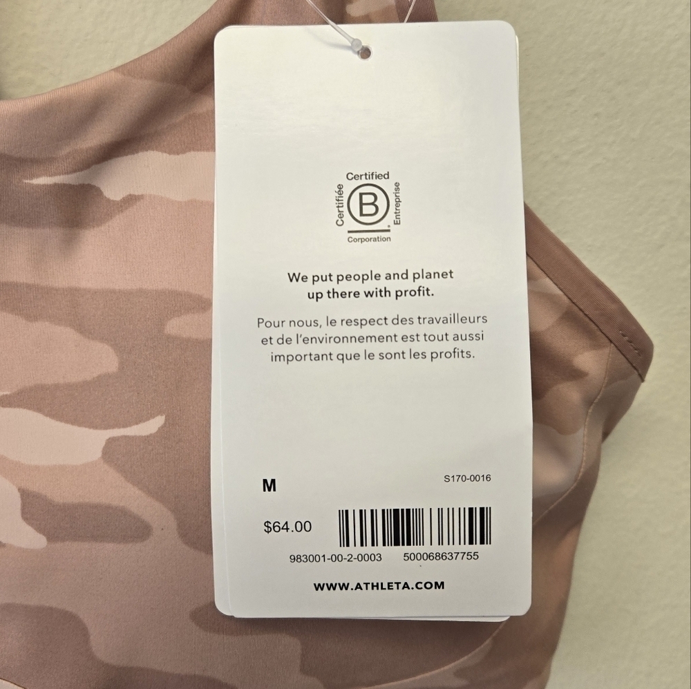 Athleta Empower II Train Printed Bra A-C Pink Camo M - Picture 8 of 9